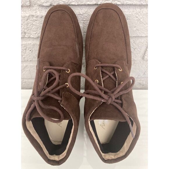 American Eagle Brown Lace-Up Ankle Booties Size 9 - Picture 5 of 8